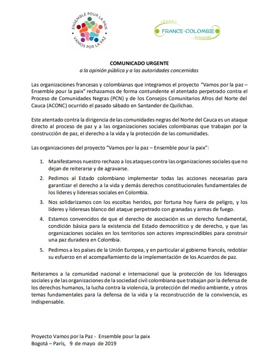 ComunicadoVamosPorlaPaz